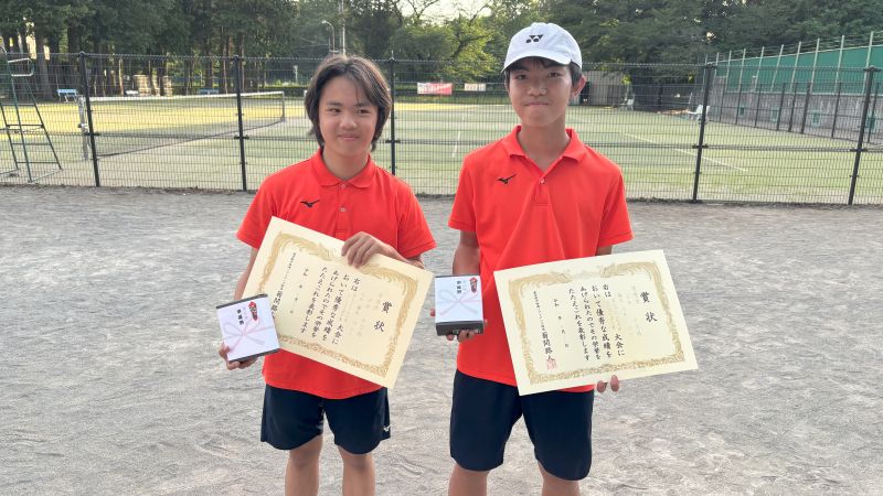 【中学ソフトテニス部】第９ブロック中学校ソフトテニス選手権大会　個人戦準優勝